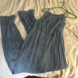 Blue Sleeveless Maxi Dress